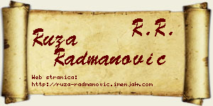 Ruža Radmanović vizit kartica